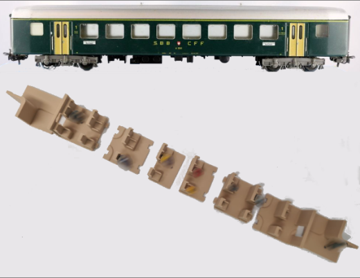 3D-Inneneinrichtung für Märklin 4066: SBB 1. Klasse